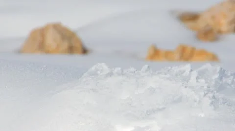 Snow and Rocks Close Up Video stock 22062973