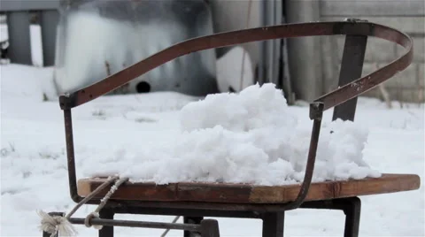 Snow and sleigh Video stock 45914424