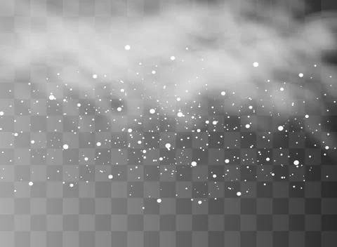 Snow and wind on a transparent background. White gradient decorative element 스톡 일러스트