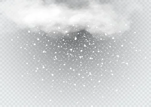 Snow and wind on a transparent background. White gradient decorative element Illustrazione stock