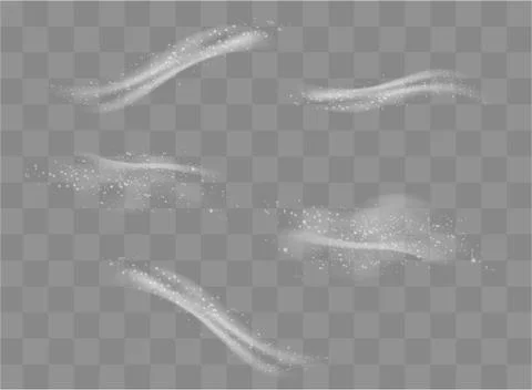 Snow and wind on a transparent background. White gradient decorative element Stock Illustration