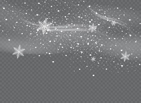 Snow and wind on a transparent background. White gradient decorative element Stock Illustration