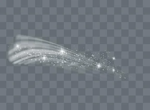 Snow and wind on a transparent background. White gradient decorative element. Stock Illustration