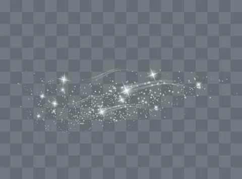 Snow and wind on a transparent background. White gradient decorative element. Stock Illustration