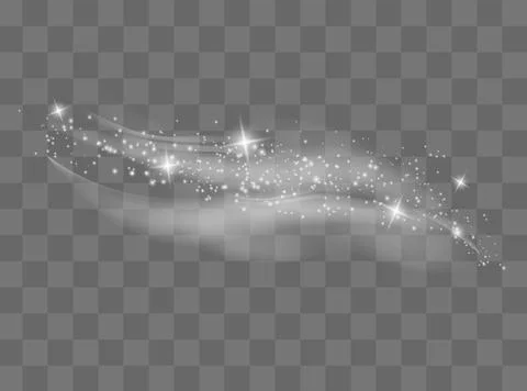 Snow and wind on a transparent background. White gradient decorative element. Illustrazione stock
