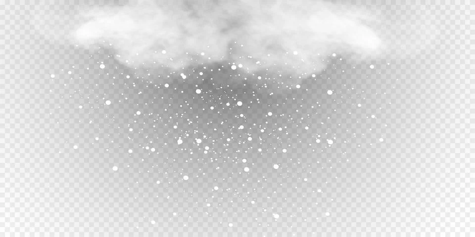 Snow and wind on a transparent background. White gradient decorative element Stock Illustration