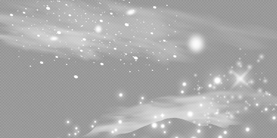Snow and wind on a transparent background. White gradient decorative .vector Ilustración de archivo