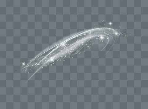 Snow and wind on a transparent background. White gradient decorative element. Stock Illustration