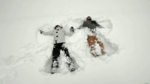 Snow Angel Stock Footage 10729668