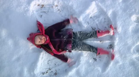 Snow angel Stock Footage 22666403