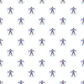 Snow angel pattern illustrating winter fun and seasonal joy Illustrazione stock