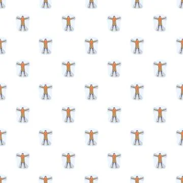 Snow angel pattern on white for winter concept Stock Illustration