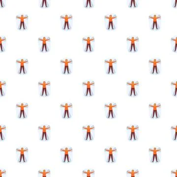 Snow angels creating winter fun seamless pattern イラスト素材