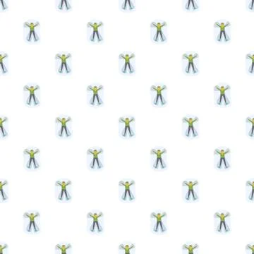 Snow angels creating winter fun seamless pattern Illustrazione stock