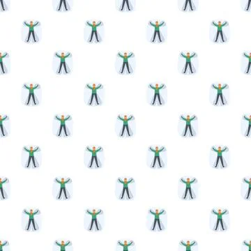 Snow angels pattern creating winter fun background 스톡 일러스트