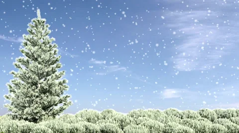 Snow animation with tree Stock Footage 33185736