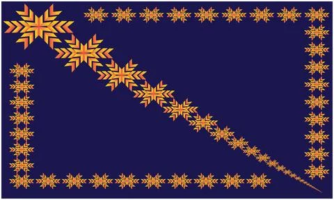 Snow artwork make a frame and diagonal on dark blue background Stock Illustration