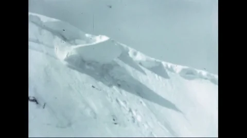 Snow Avalanche On A Mountain Stock Footage