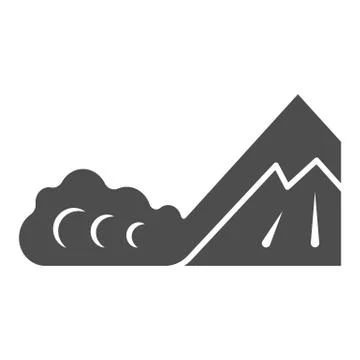 Snow avalanche solid icon, World snow day concept, natural disaster sign on 스톡 일러스트