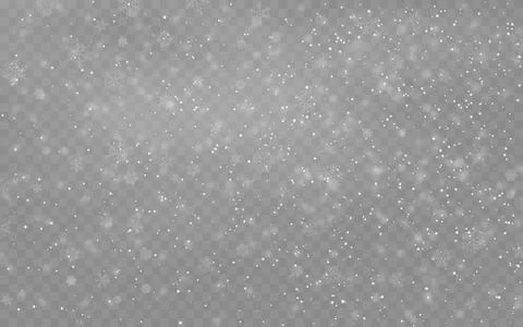 Snow background. Christmas snowfall texture. Realistic white dust with boke.. Stock-Illustration