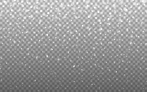 Snow background. Falling snowflakes on transparent backdrop. Realistic snow Stock Illustration