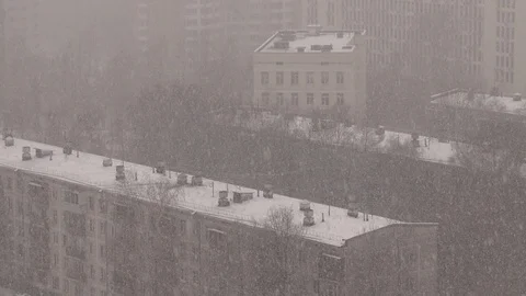 Snow on the background of the house Stock Footage 101663205