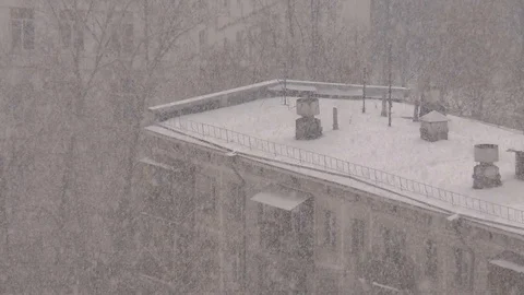 Snow on the background of the house Stock Footage 101663222