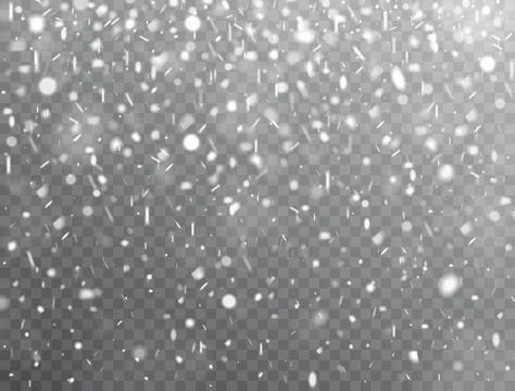 Snow background. Realistic falling snow. Winter design with snow on transpare Stock Illustration