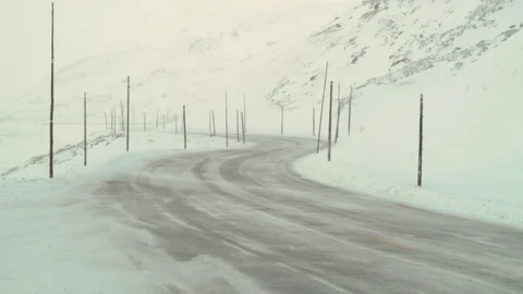 Snow. Bad Road Stock Footage 78163922