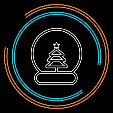 Snow ball Christmas tree vector icon illustration Stock Illustration