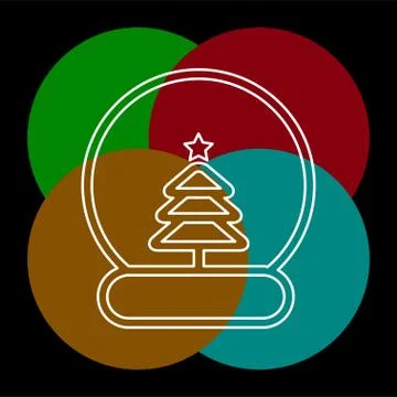 Snow ball Christmas tree vector icon illustration Stock Illustration