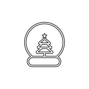 Snow ball Christmas tree vector icon illustration Stock Illustration