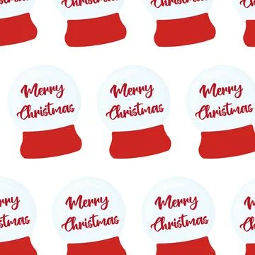 Snow ball. Snow globe with Christmas lettering. Stock Illustration