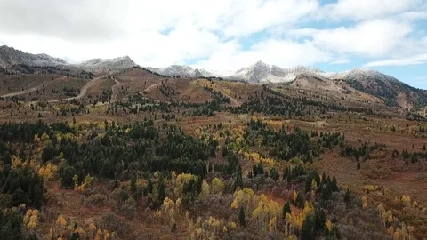 Snow Basin Ski Utah Drone Footage Fall Color Stock Footage 101625266