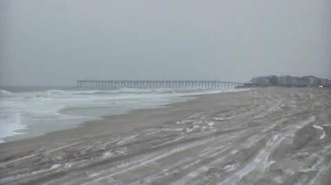 Snow on beach 2b, 60fps Video stock 24446521