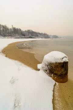 Snow in the beach Stock Photos