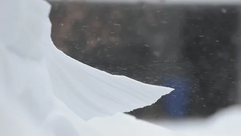 Snow being moved by intense wind Stock Footage 93782646