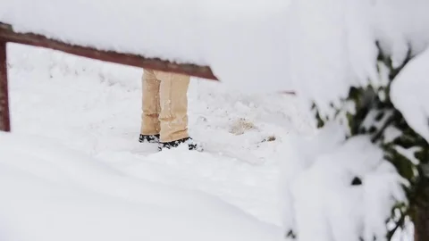 Snow Being Shoveled Stock Footage 85077647