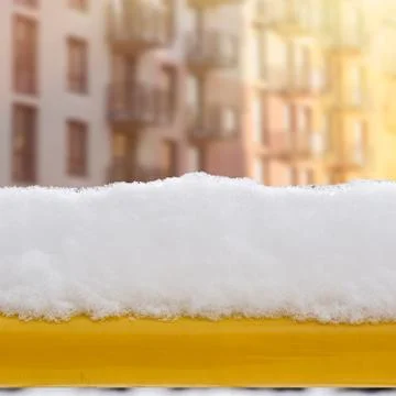 Snow on the bench Stock Photos