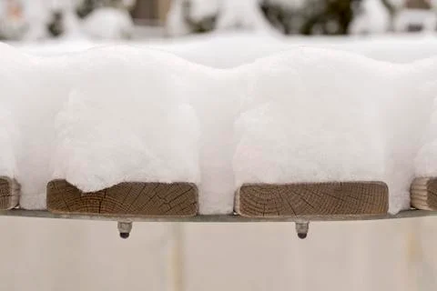 Snow on the bench Stock Photos