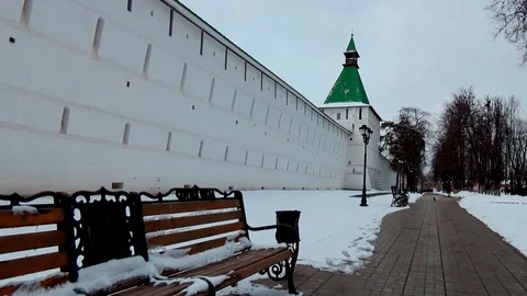 Snow-Benched Bench 库存影片 75942556