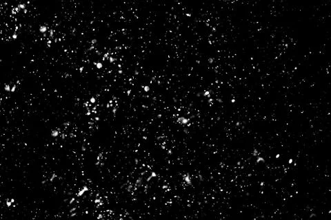 Snow on black background 스톡 사진