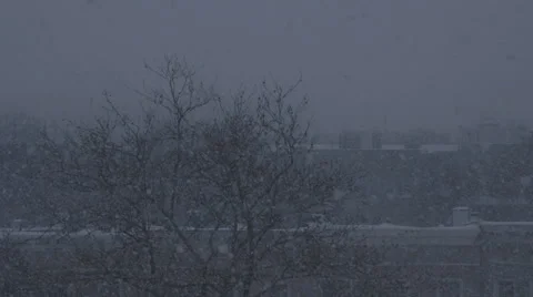Snow Blizzard in a City Setting - Version  2 - No Color Correct 스톡 동영상 63325427