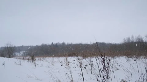 Snow blizzard in the field. Slow motion. Stock Footage 150090713