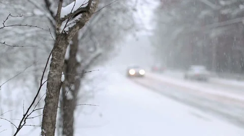 Snow Blizzard Stock Footage 33535243