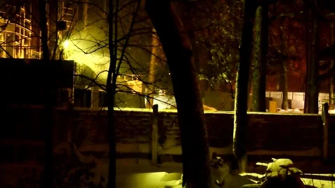 Snow Blizzard On The Front View Stock Footage 84067063