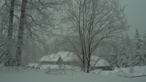Snow Blizzard Mountain Hut Person Entering 4K Stock Footage 59775064