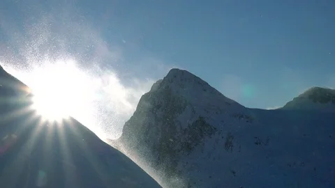 Snow blizzard in the mountain with the view of Col Bricon 動画素材 127703773
