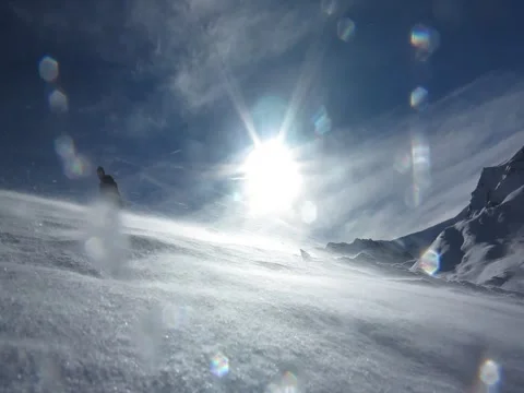 Snow blizzard in the mountains Video stock 70341586