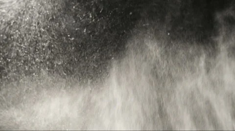 Snow Blizzard snow particles blowing ferociously on a black  background. Stock Footage